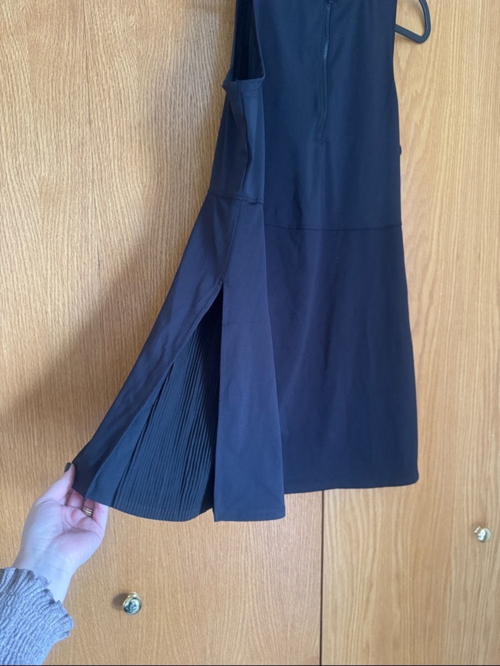 Old Navy Black Sleeveless Midi Dress with Front Zip - Picture 2 of 5